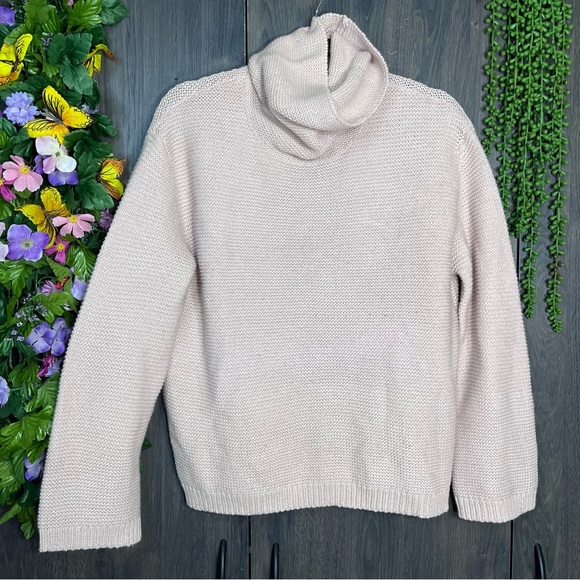 -💙2/$40💙H & M Divided Pale Pink Chunky Knit Woven Cowl Neck Sweater Size XS - Picture 1 of 14